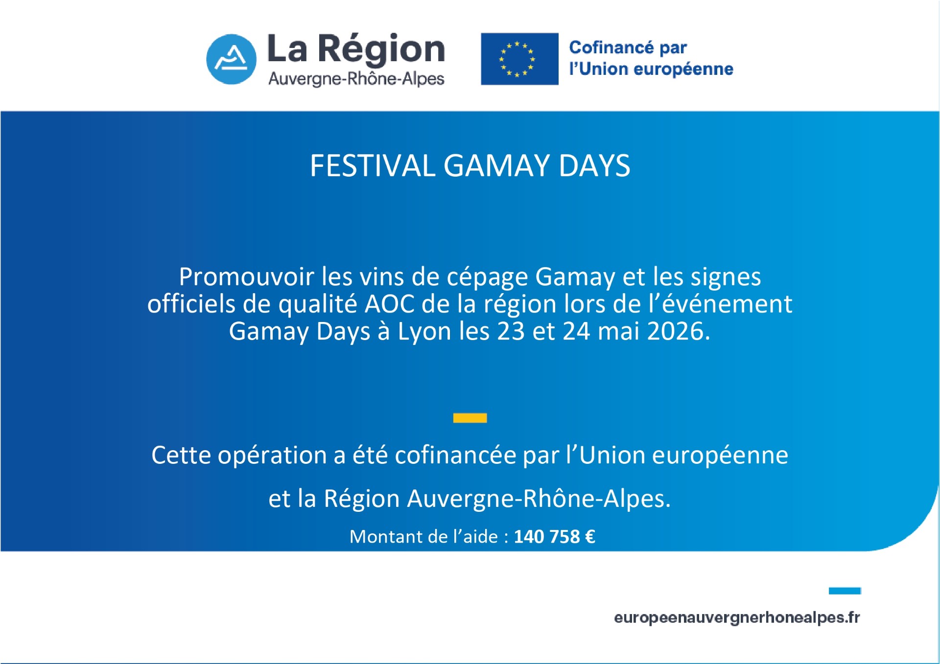 Cofinancement Auvergne-Rhône-Alpes